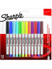 Комплект перманентни маркери Sharpie Ultra Fine, 12 цвята