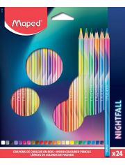 Цветни моливи Maped Nightfall, 24 цвята