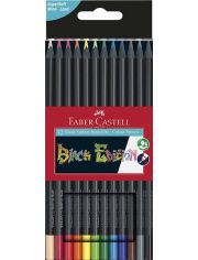 Комплект цветни моливи Faber-Castell Black Edition, 12 цвята