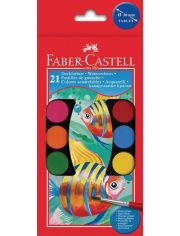 Акварелни бои Faber-Castell, 21 цвята + четка