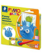 Комплект полимерна глина Staedtler Fimo Kids, Синьо чудовище