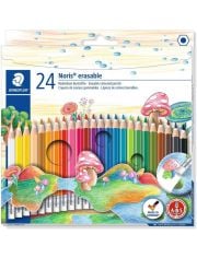 Цветни моливи Staedtler с гумичка, 24 цвята