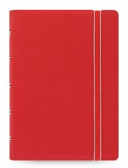 Тефтер Filofax Notebook Classic Pocket Red със скрита спирала, ластик и линирани листа