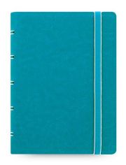 Тефтер Filofax Notebook Classic Pocket Aqua със скрита спирала, ластик и линирани листа