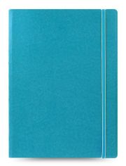 Тефтер Filofax Notebook Classic A4 Aqua със скрита спирала, ластик и линирани листа