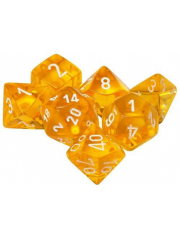 Комплект зарчета за настолни игри Chessex: Yellow/White Translucent, 7 бр.