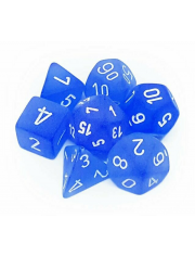 Комплект зарчета за настолни игри Chessex: Frosted Blue/white, 7 бр.