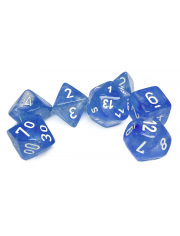 Комплект зарчета за настолни игри Chessex: Luminary Sky Blue/White, 7 бр.