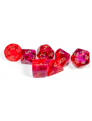 Комплект зарчета за настолни игри Chessex: Red-Violet/Gold Polyhedral, 7 бр.