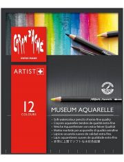 Комплект цветни моливи Caran d'Ache Museum Aquarelle, 12 цвята