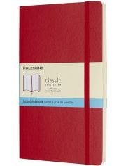 Класически червен тефтер Moleskine Scarlet Red с меки корици и страници на точки