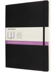 Голям черен тефтер Moleskine с меки корици, комбинирани страници