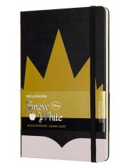 Черен тефтер Moleskine Snow White Gold Crown Large с широки редове, Limited Edition