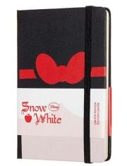 Черен тефтер Moleskine Snow White Red Bow Pocket с широки редове, Limited Edition