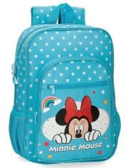 Раница Pepe Jeans Minnie Rainbow Sky Blue с едно отделение, синя