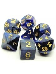 Комплект зарчета за настолни игри Dice4Friends: Dice Set - Blue Galaxy, 7 бр.