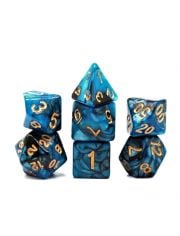 Комплект зарчета за настолни игри Dice4Friends: Dice Set - Blueberry/Black, 7 бр.