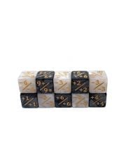 Комлект за Dice4Friends Dice Set - Counter Black-White/Gold, 10 бр.