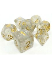 Комплект зарчета за настолни игри Dice4Friends: Dice Set - Grey/Gold, 7 бр.