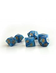 Комплект зарчета Dice4Friends: Dice Set - Azure/Gold, 7 бр.