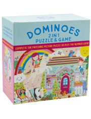 Домино и пъзел Floss & Rock, Dominoes 2 in 1, Rainbow Fairy - Феята на Дъгата