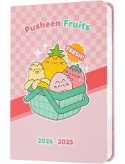 Джобен седмичен бележник-органайзер Grupo Erik Pusheen Fruits  за 17 месеца - август 2024 / декември 2025 година