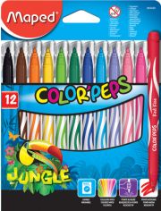 Флумастери Maped Color Peps Jungle, 12 цвята