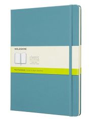 Голям пастелносин тефтер Moleskine Classic Reef Blue с твърди корици и линирани страници