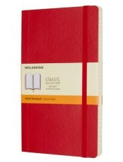 Класически наситеночервен тефтер Moleskine Classic Scarlet Red с меки корици и линирани страници