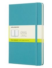 Класически пастелносин тефтер Moleskine с твърди корици и нелинирани страници