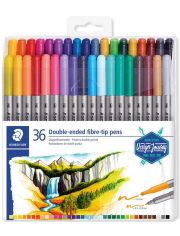 Двувърхи флумастери Staedtler, 36 цвята