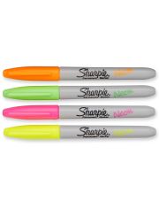 Комплект перманентни маркери Sharpie, 4 неонови цвята