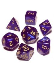 Комплект зарчета за настолни игри Dice4Friends: Chessex - Luminary Royal Purple, 7 бр.