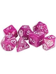 Комплект зарчета за настолни игри Dice4Friends: Dice Set - Pink/White, 7 бр.