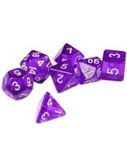 Комплект зарчета за настолни игри Dice4Friends: Dice Set - Purple/White Pearl, 7 бр.