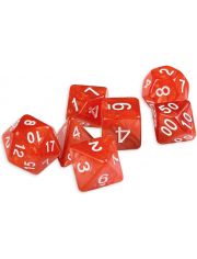 Комплект зарчета за настолни игри Dice4Friends: Dice Set - Red/White, 7 бр.