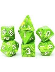 Комплект зарчета за настолни игри Dice4Friends: Dice Set - Lightgreen/White, 7 бр.