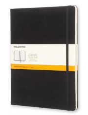 Голям черен тефтер Moleskine Classic Black с твърди корици и линирани страници