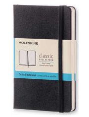 Джобен черен тефтер Moleskine с твърди корици, точки