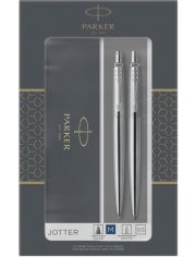 Комплект Parker - Химикалка и автоматичен молив Jotter Stainless Steel