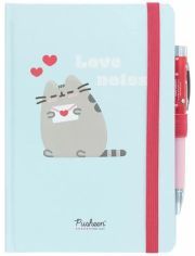 Тефтер Grupo Erik - Pusheen The Cat Purrfect Love Collection с химикалка със светлина