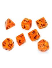 Комплект зарчета за настолни игри Chessex: Vortex Polyhedral оранжеви, 7бр.