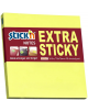 Самозалепващи неонови листчета Stick'n Extra Sticky, жълти, 76 х 76 мм, 90 бр.-thumb