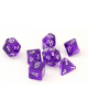 Комплект зарчета за настолни игри Chessex: Translucent Purple/White, 7 бр.-thumb