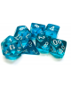 Комплект зарчета за настолни игри Chessex: Teal/White Polyhedral, 7 бр.-thumb