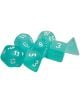 Комплект зарчета за ролеви игри Chessex: Gemini Polyhedral Frosted Teal/White, 7бр. - Chessex - Chessex - 601982024543-2-thumb