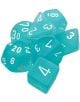 Комплект зарчета за ролеви игри Chessex: Gemini Polyhedral Frosted Teal/White, 7бр. - Chessex - Chessex - 601982024543-1-thumb