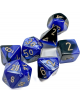 Комплект зарчета за настолни игри Chessex: Black-Blue/Gold Polyhedral, 7 бр.-thumb