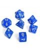 Комплект зарчета за настолни игри Chessex: Opaque Polyhedral сини и бели, 7бр. - Chessex - Chessex - 601982021276-thumb