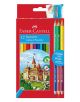 Комплект 12 цветни моливи Faber-Castell + 3 разноцветни двувърхи - Faber-Castell - Faber-Castell - Момиче, Момче - Faber-Castell - Castle - 7891360595540-thumb